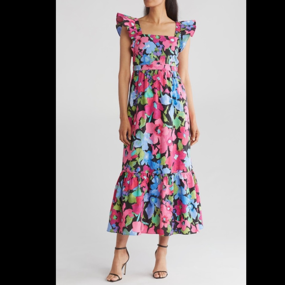 London Times floral midi dress